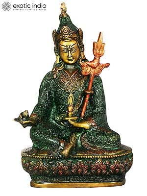 8" Tibetan Buddhist Guru Rin Poche (Padmasambhava) In Brass | Handmade | Made In India