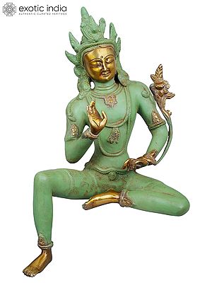 12" Bodhisattva Padmapani Avalokiteshvara Brass Idol