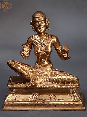 4" Small Karaikkal Ammaiyar, Beauty of A Devoted Ghoul | Madhuchista Vidhana (Lost-Wax) | Panchaloha Bronze from Swamimalai