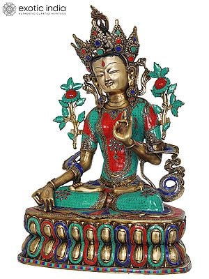 33" White Tara, The Supreme Female Deity In Tibetan Buddhism (Large Size) In Brass | Handmade | Made In India