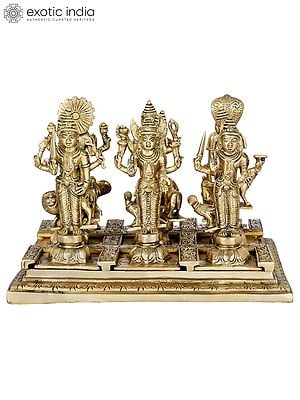 7" Navagraha Deities With Their Respective Vahanas In Brass | Handmade | Made In India