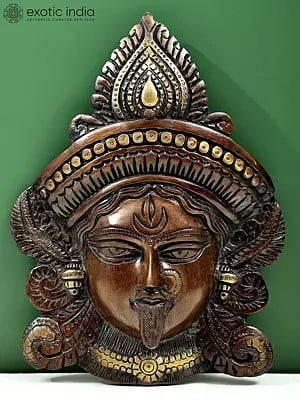10" Brass Goddess Kali Mask | Handmade | Made In India