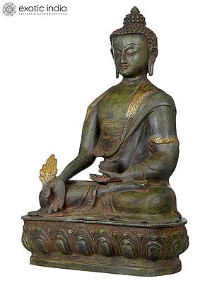 16" Tibetan Buddhist Medicine Buddha In Brass | Handmade | Made In India