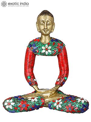 9" Stylized Meditation Buddha Idol in Brass | Handmade Buddhist Statues