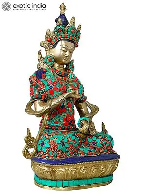 12" Tibetan Buddhist Deity Vajrasattva In Brass | Handmade | Made In India