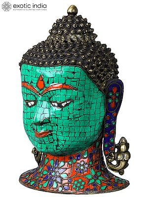 11" Lord Buddha Head - Tibetan Buddhist In Brass | Handmade | Made In India