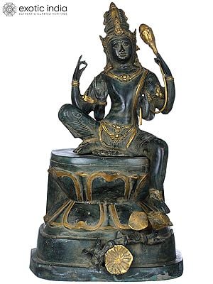 17" Deeply Absorbed Lord Avalokiteshvara In Brass | Handmade | Made In India