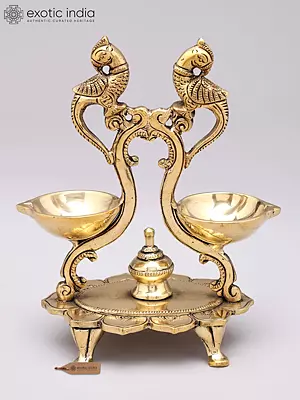 7" Parrot Lamp in Brass | Handmade | Made in India
