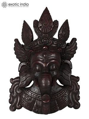 Lord Ganesha Wall Hanging Wooden Mask - Made in Nepal