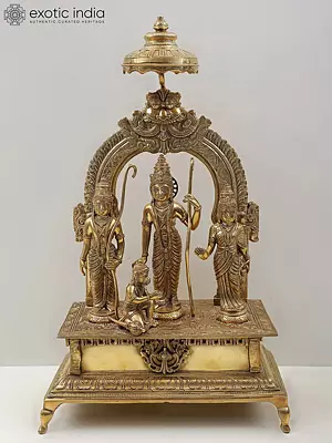 18" Rama Darbar Brass Statue | Indian Handcrafted Idol