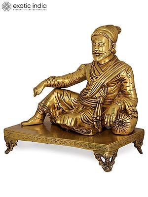 15" Shivaji Maharaja In Brass | Handmade | Made In India