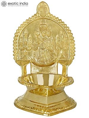 7" Mother Mary with Baby Jesus Oil Lamp In Brass | Handmade | Made In India