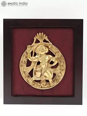 Lord Hanuman Under Serpent Plate | Wall Hanging with Frame
