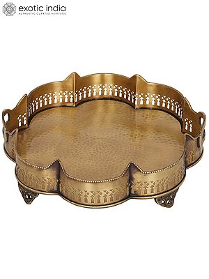 Traditional Brass Tray in Flower Shape