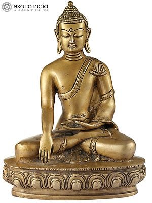 6" Bhumisparsha Lord Buddha (Tibetan Buddhist) In Brass | Handmade | Made In India