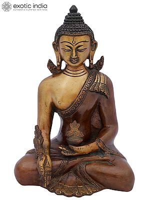 7" Medicine Buddha (Tibetan Buddhist Healing Buddha) In Brass | Handmade | Made In India