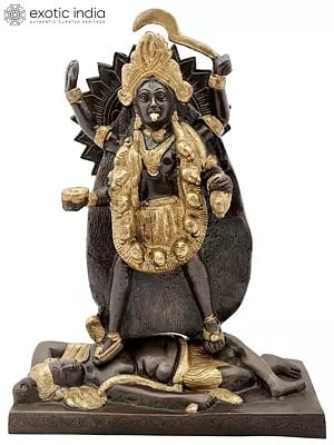 11" Devi Kali | Divine Universal Mother | Avatar Of Parvati | Handmade | Brass Statue | Made In India