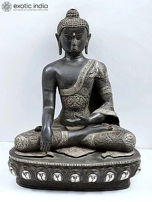 21" Brass Lord Buddha in Bhumisparsha Mudra | Handmade | Made In India