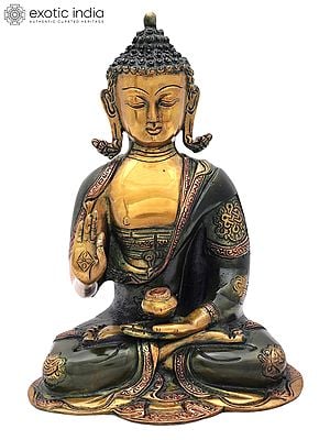 10" Tibetan Buddhist Healing Buddha | Medicine Buddha | Brass Statue | Handmade | Made In India