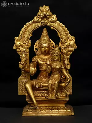 7" Lord Vishnu and Goddess Lakshmi Brass Statue | Handmade | Made in India