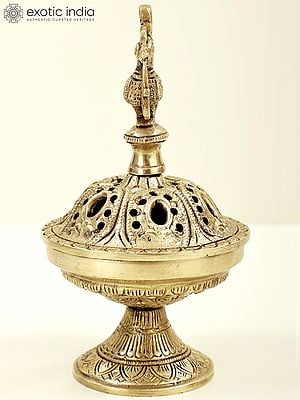 8" Brass Peacock Incense Burner |Handmade | Made In India