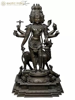 49" Large Shri Dattatreya Panchaloha Bronze Statue from Swamimalai