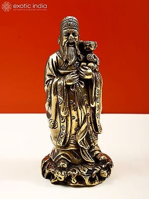 7" Brass Feng Shui Figurine, An Example Of Chinese Iconography | Handmade |