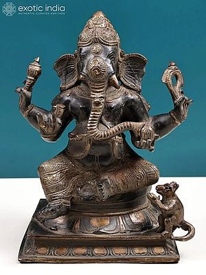 12" Brass Lord Ganesha Idol | Handmade