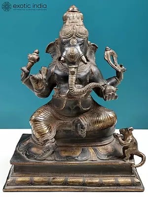 14" Brass Lord Ganesha Idol | Handmade