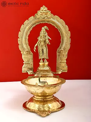 11" Brass Andal Oil Lamp | Handmade