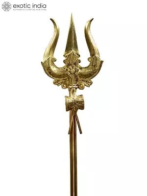 Large Brass Shiva's Trident / Trishul