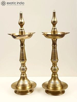 13" Brass Five Wick Lamp (Pair)