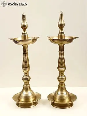 13" Brass Five Wick Lamp (Pair)
