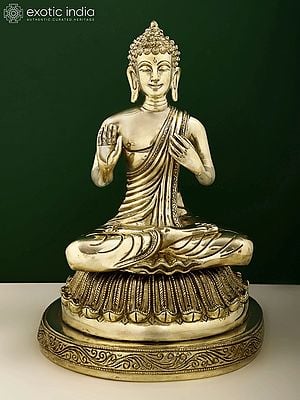 13" Brass Blessing Buddha