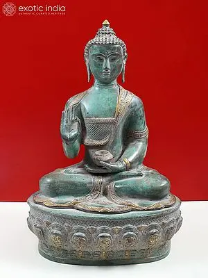 20" Brass Buddha Statue with Vitarka Mudra