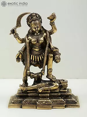 7" Brass Goddess Kali Sculpture