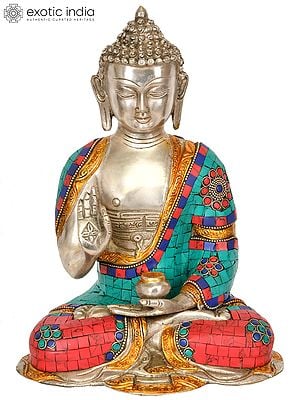 9" Lord Buddha in Vitark Mudra (Tibetan Buddhist) In Brass | Handmade | Made In India