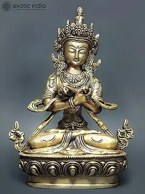 8" Tibetan Buddhist Deity Vajradhara In Brass | Handmade | Made In India