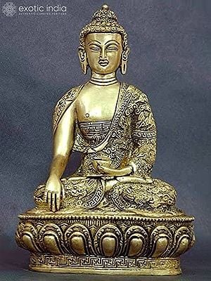 10" Meditating Buddha In Brass | Handmade | Made In India