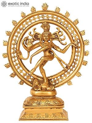 11" Shiva's Cosmic Dance in Brass | Handmade | Made In India