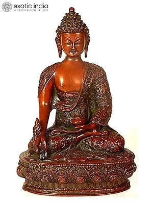 13" Tibetan Buddhist God Medicine Buddha In Brass