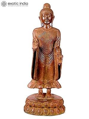 30" Large Size Gandhara Buddha In Brass | Handmade | Made In India