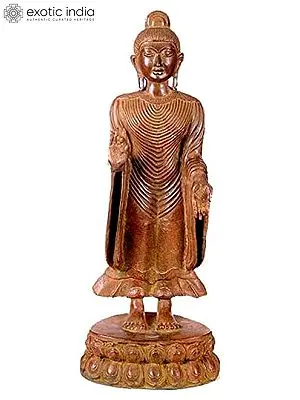30" Large Size Gandhara Buddha In Brass | Handmade | Made In India