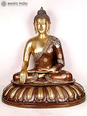 29" Buddha Calling The Earth to be His Witness | Large Size Handmade Brass Statue