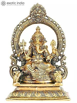 11" Glory Of Ganesha In Brass | Handmade | Made In India