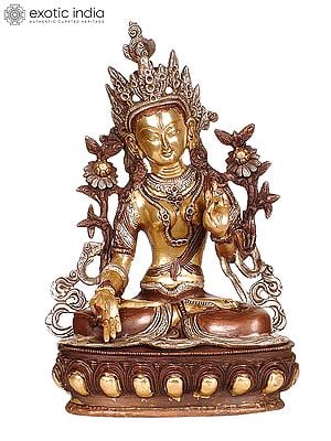 12" White Tara (Tibetan Buddhist Deity) In Brass | Handmade | Made In India