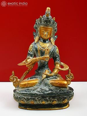 8" Vajrasattva - Holder of Thunderbolt and Bell (Tibetan Buddhist) In Brass | Handmade