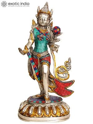 12" Standing Tara (Tibetan Buddhist Goddess) In Brass | Handmade | Made In India