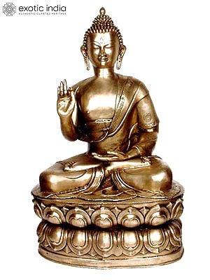 39" Large Size The Blessing Buddha In Brass | Handmade | Made In India