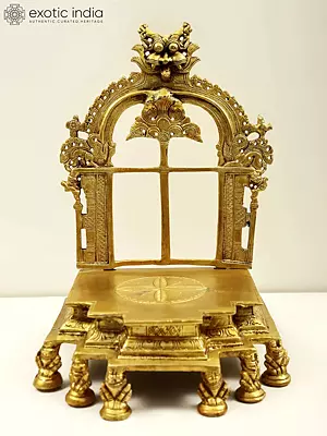 12" Deity Throne In Brass | Handmade | Made In India
